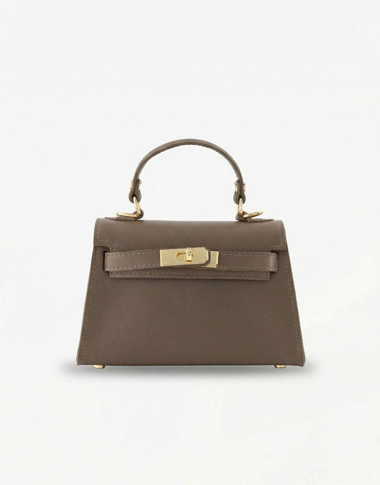 Donkertaupe Gouden Detail - Tas - Olivia & Kate