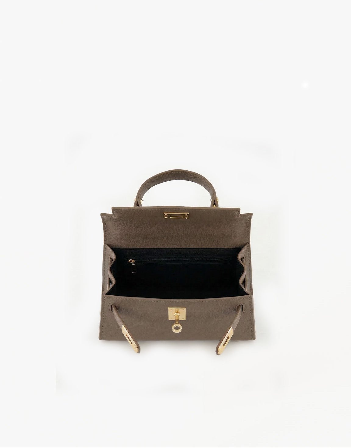Donkertaupe Gouden Detail - Tas - Olivia & Kate