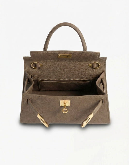 Dark Taupe Gold Midi Detail - Bag - Olivia & Kate