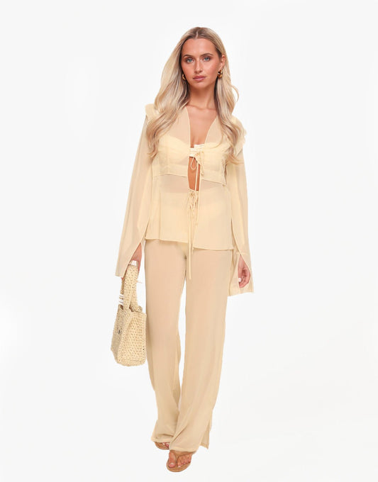 Gele Luchtige Strikjes - Blouse - Olivia & Kate