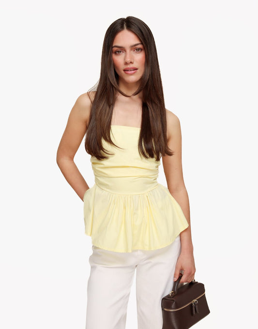 Gele Strapless Peplum - Top - Olivia & Kate