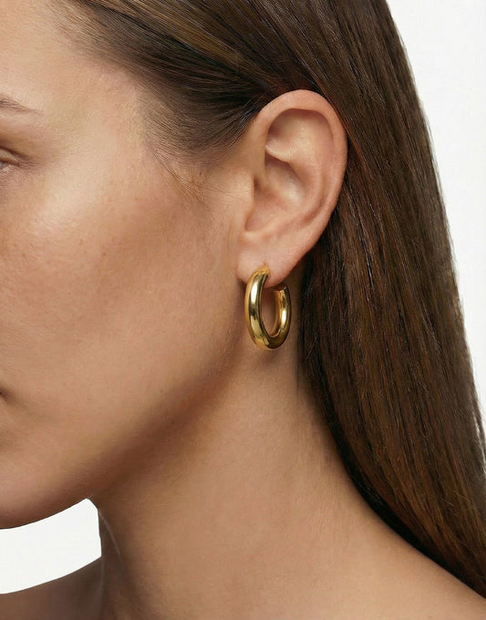 Gouden Basic 2.5 cm - Oorbellen - Olivia & Kate