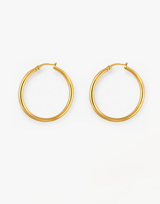Gouden Basic Ronde Ring - Oorbellen - Olivia & Kate