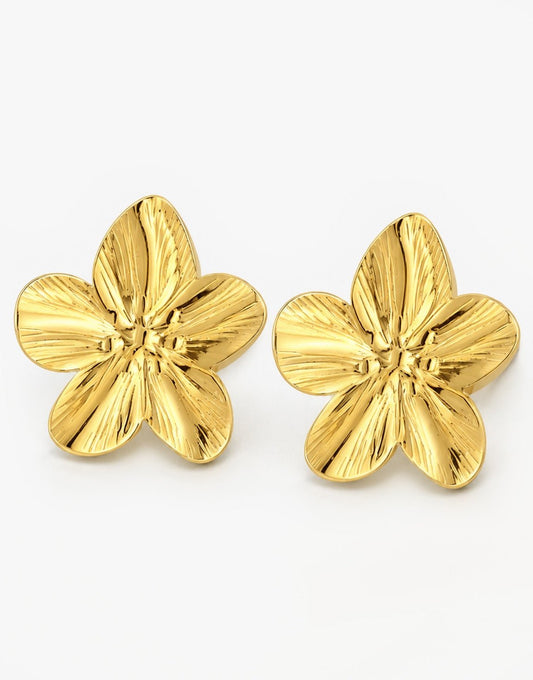Gouden Bloemen Statement - Oorbellen - Olivia & Kate