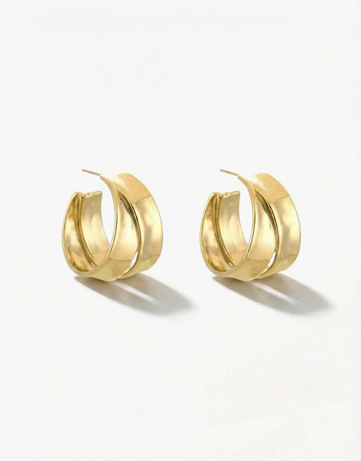 Gold Wide Braided - Earrings - Olivia & Kate