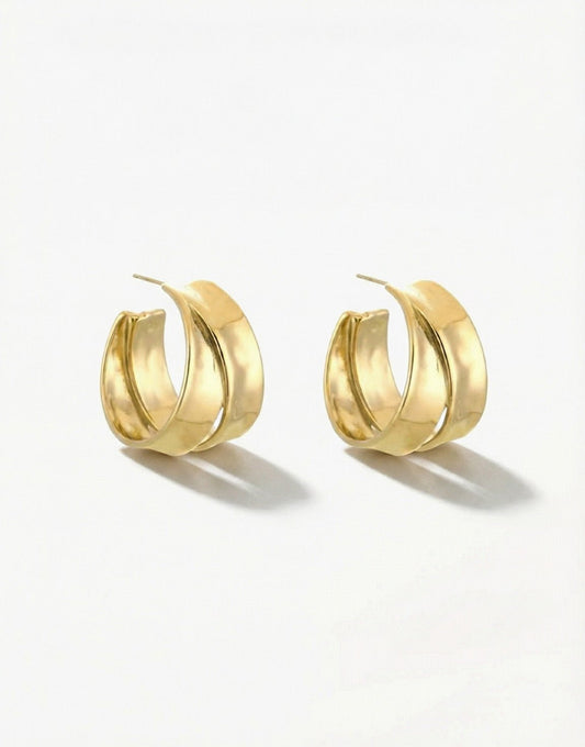 Gold Wide Braided - Earrings - Olivia & Kate