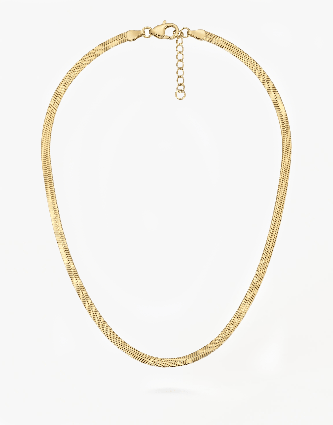 Gouden Brede Platte Schakel - Ketting - Olivia & Kate