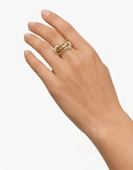 Gouden Drie Delige Zirkonia Detail - Ring - Olivia & Kate