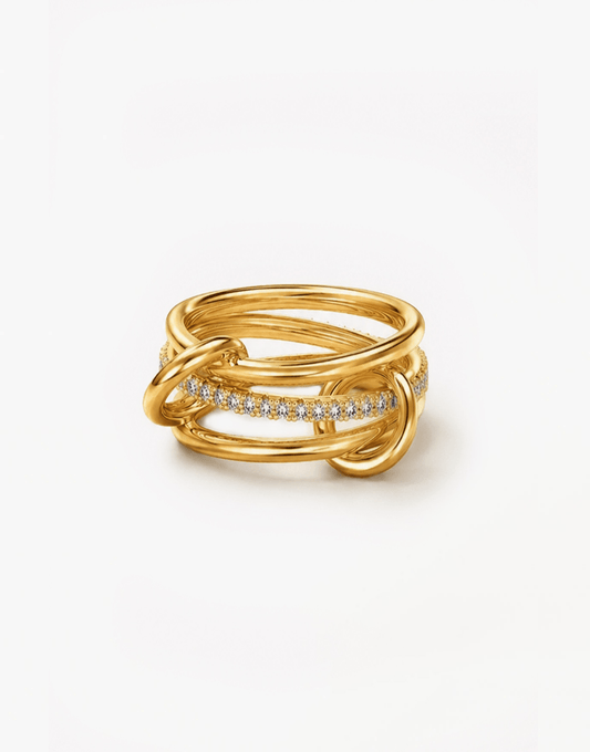 Gouden Drie Delige Zirkonia - Ring - Olivia & Kate