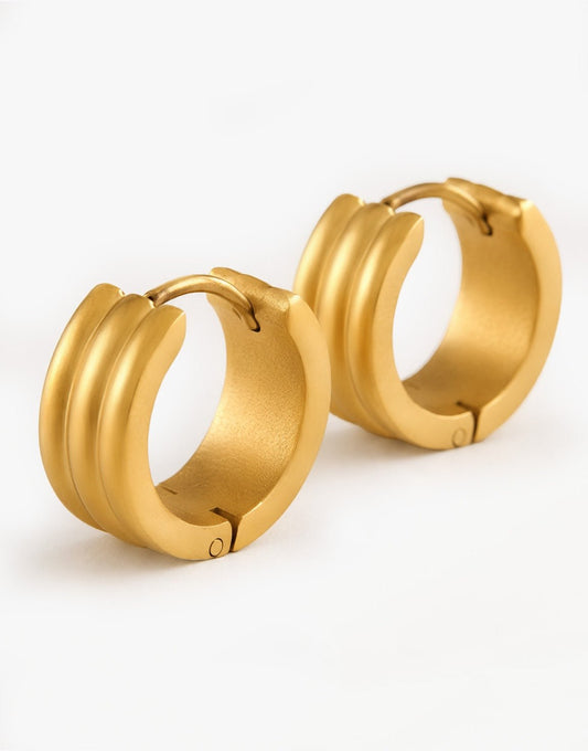 Gouden Drie Dubbele Ring - Oorbellen - Olivia & Kate