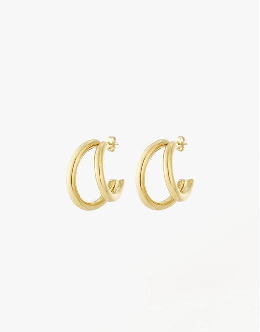 Gouden Dubbele Rij - Oorbellen - Olivia & Kate