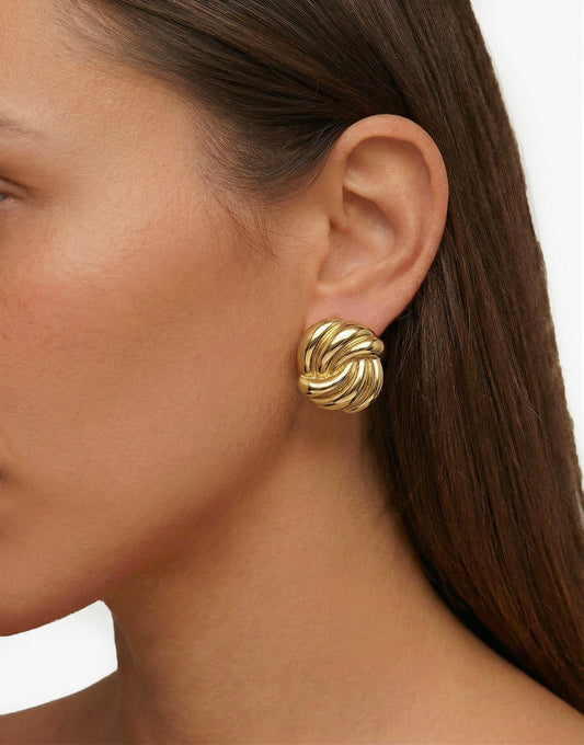 Gouden Gedraaide Swirl - Oorbellen - Olivia & Kate
