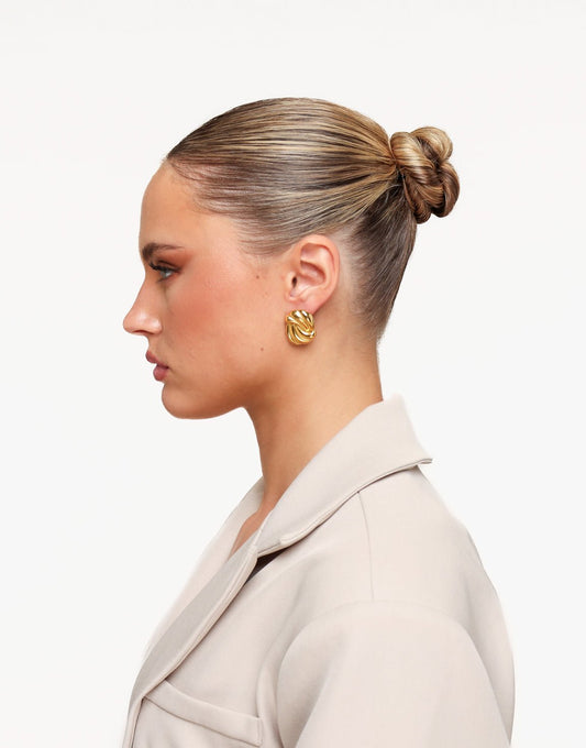 Gouden Gedraaide Swirl - Oorbellen - Olivia & Kate