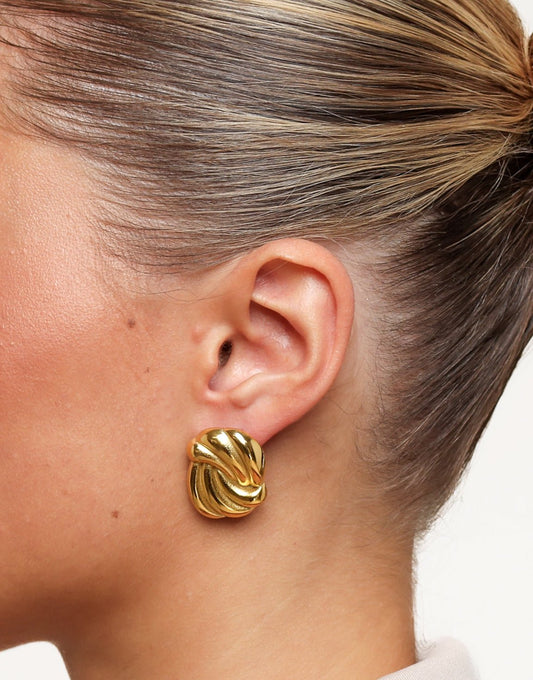 Gouden Gedraaide Swirl - Oorbellen - Olivia & Kate