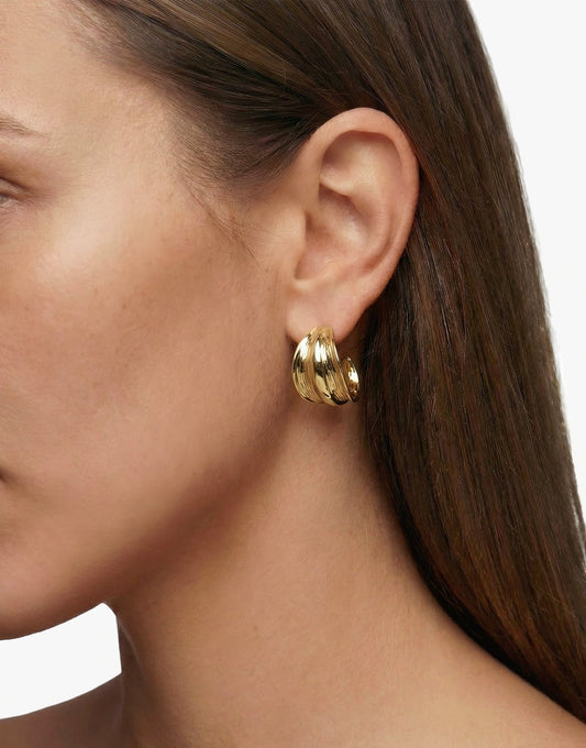 Gold Large Iconic - Earrings - Olivia & Kate