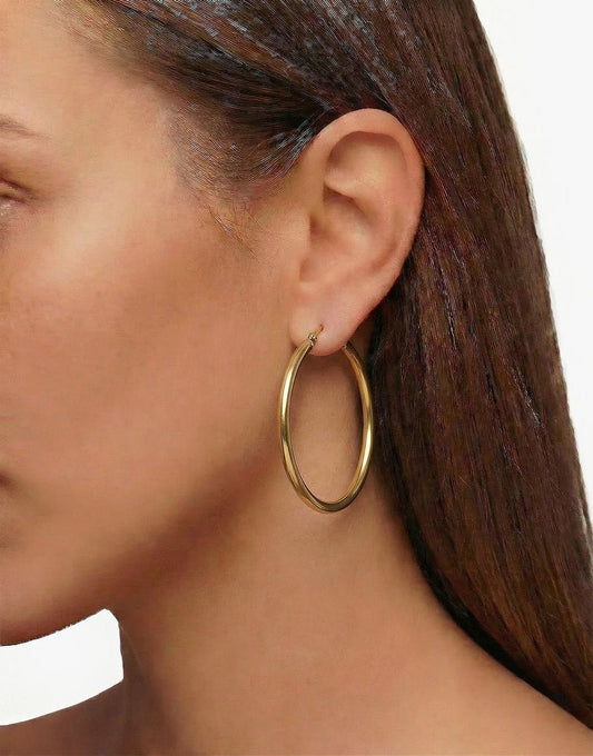 Gouden Grote Ronde Ring - Oorbellen - Olivia & Kate