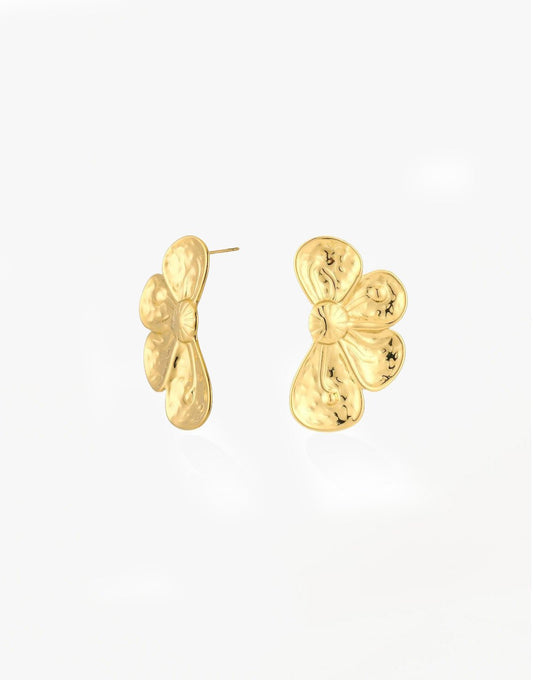 Gouden Halve Bloemen - Oorbellen - Olivia & Kate