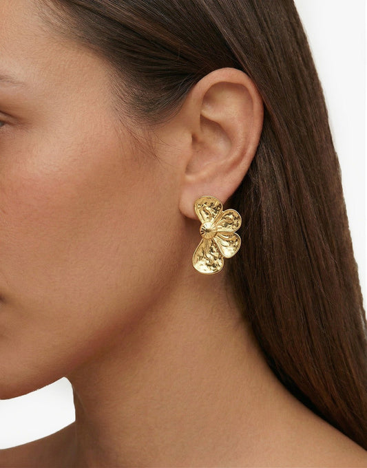 Gouden Halve Bloemen - Oorbellen - Olivia & Kate
