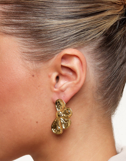 Gouden Halve Bloemen - Oorbellen - Olivia & Kate
