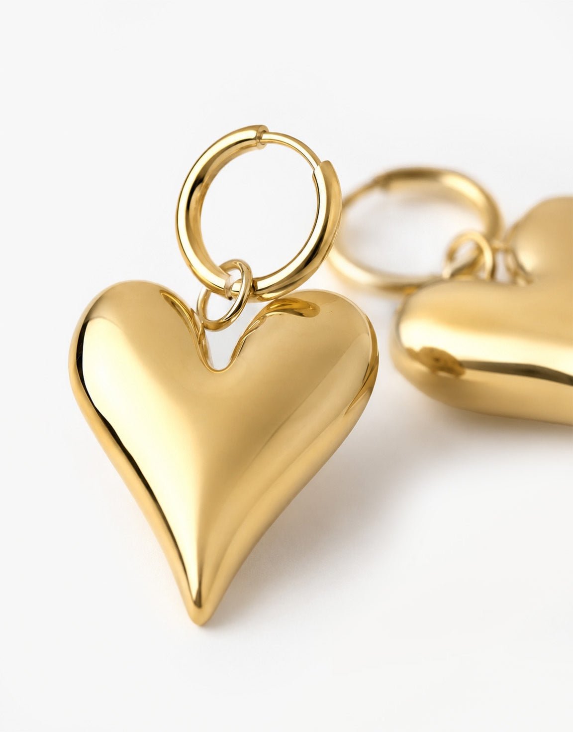 Gouden Hart Hanger - Oorbellen - Olivia & Kate