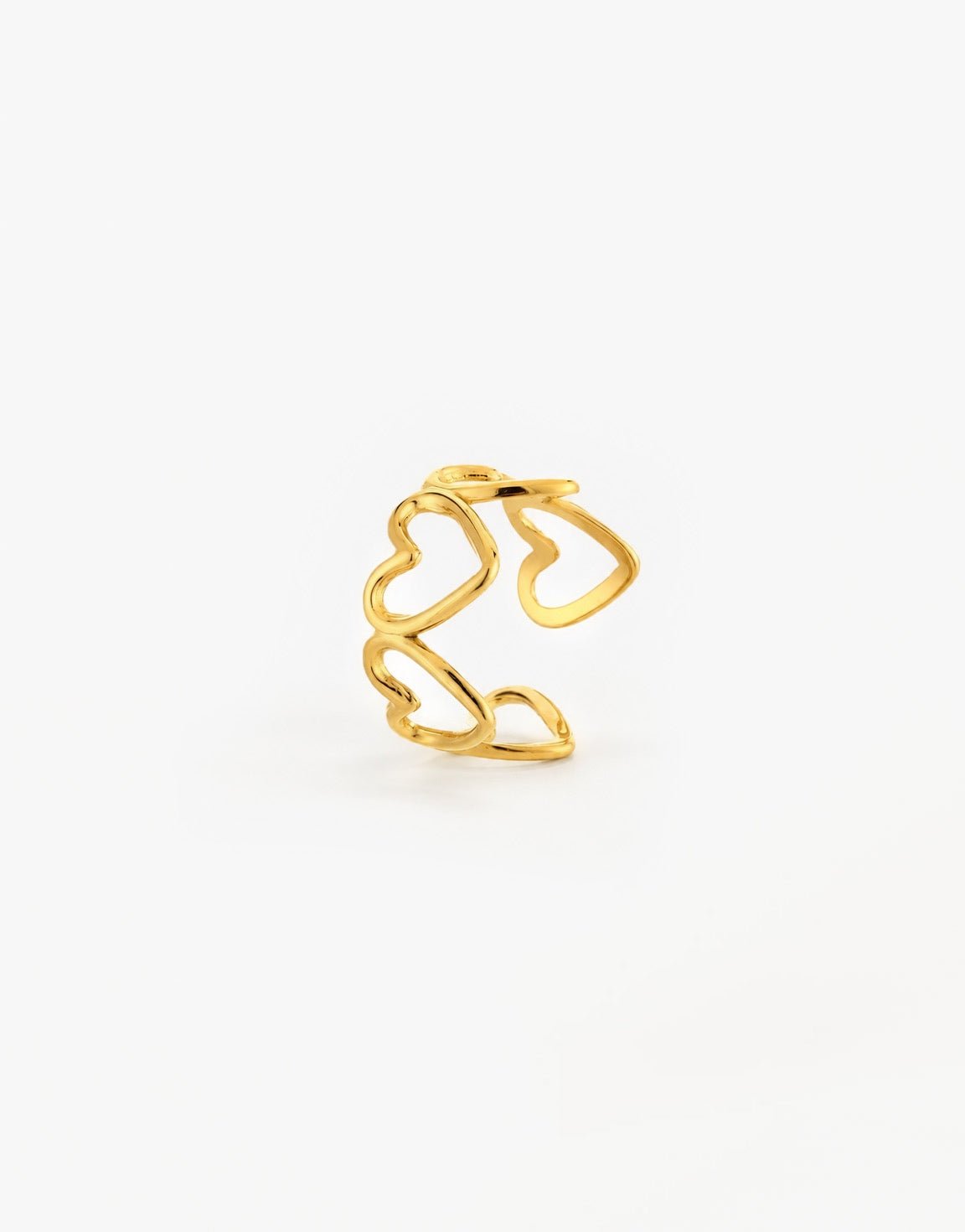 Gouden Hartjes Rij - Ring - Olivia & Kate