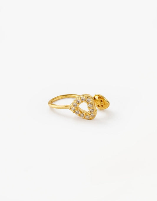 Gouden Hartjes Zirkonia - Ear Cuff - Olivia & Kate