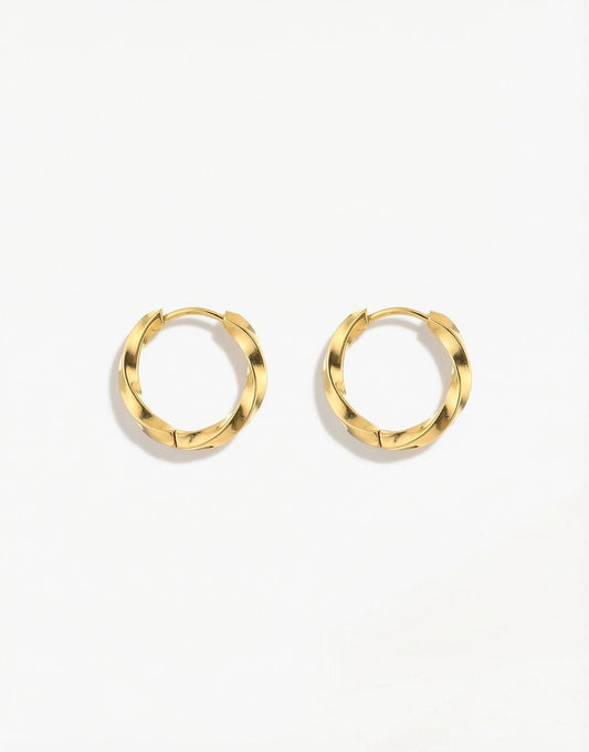 Gold Small Twisted - Earrings - Olivia & Kate
