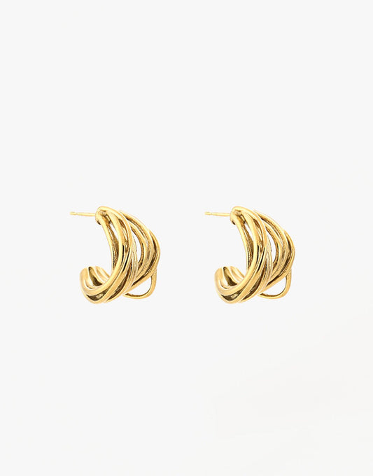 Gouden Kleine Gedraaide Swirl - Oorbellen - Olivia & Kate
