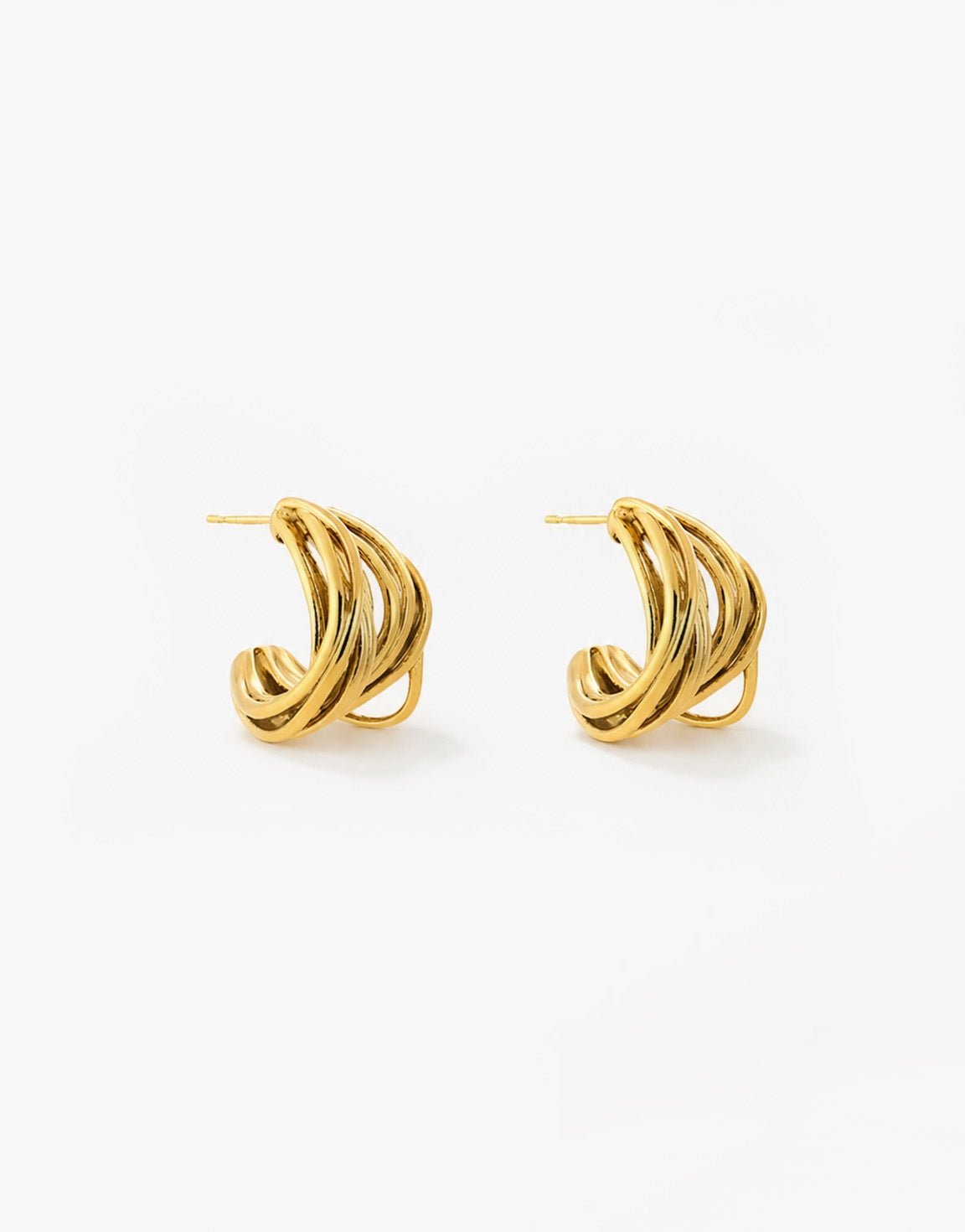 Gouden Kleine Gedraaide Swirl- Oorbellen - Olivia & Kate