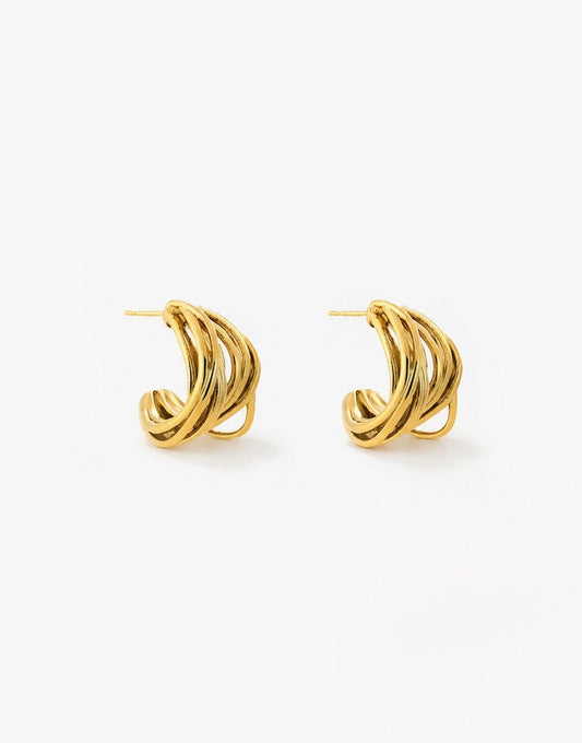 Gouden Kleine Gedraaide Swirl- Oorbellen - Olivia & Kate