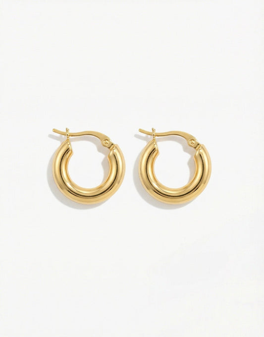 Gold Small Round - Earrings - Olivia & Kate