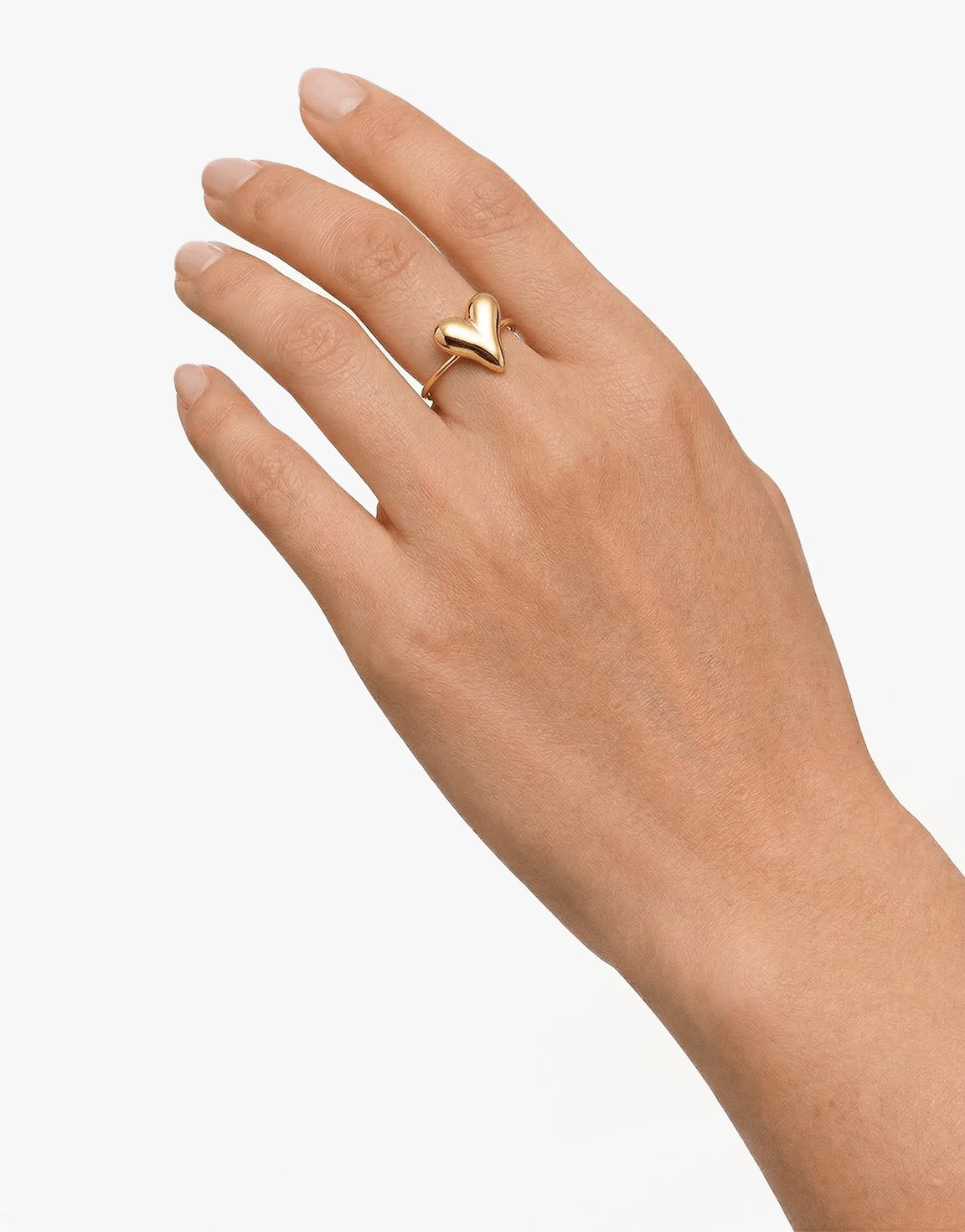 Gouden Kleine Statement Hart - Ring - Olivia & Kate