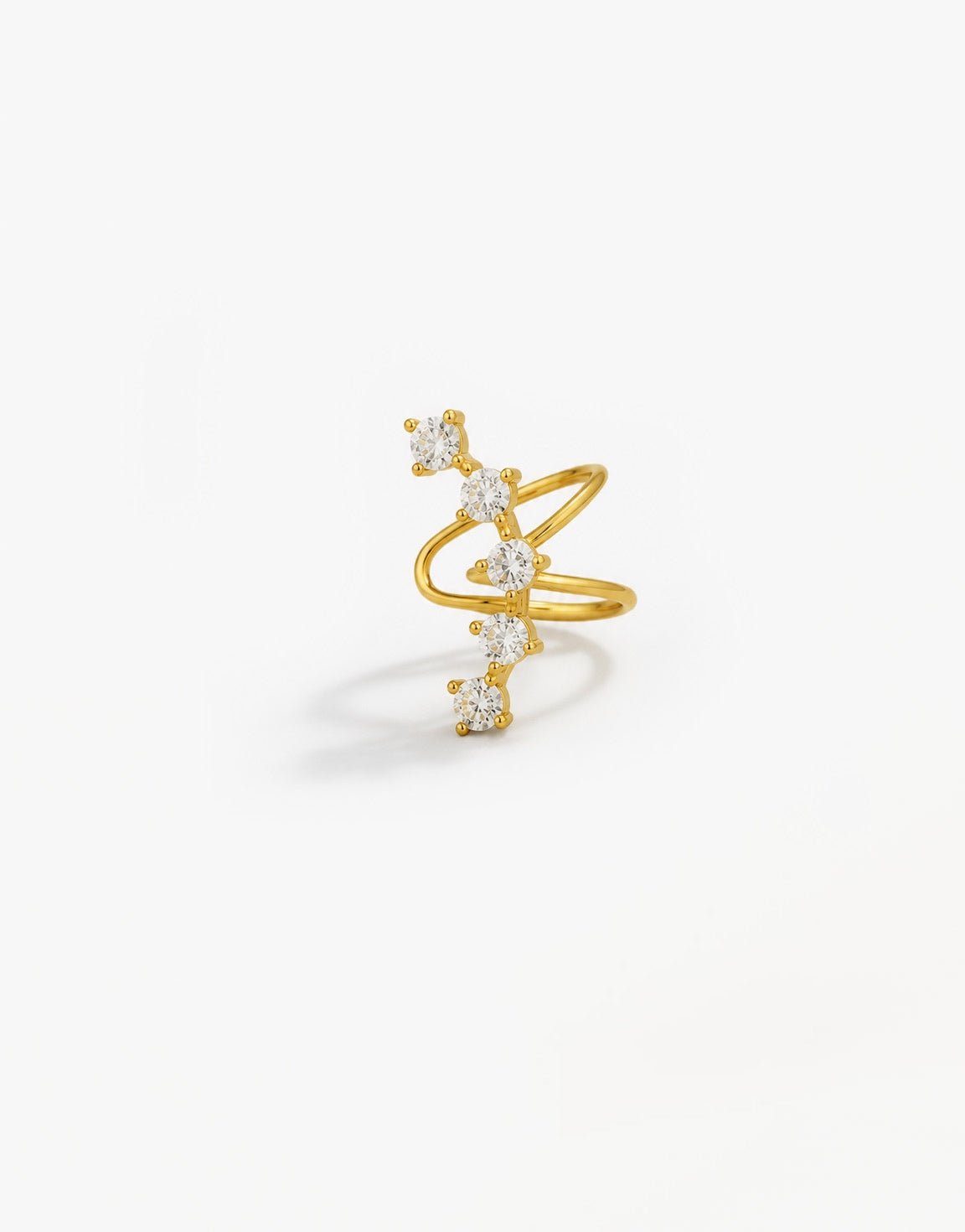 Gouden Langwerpige Zirkonia - Ear Cuff - Olivia & Kate