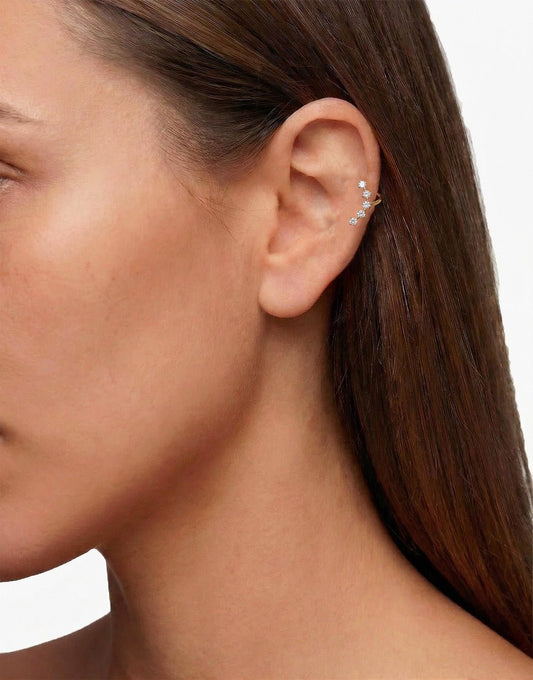 Gouden Langwerpige Zirkonia - Ear Cuff - Olivia & Kate