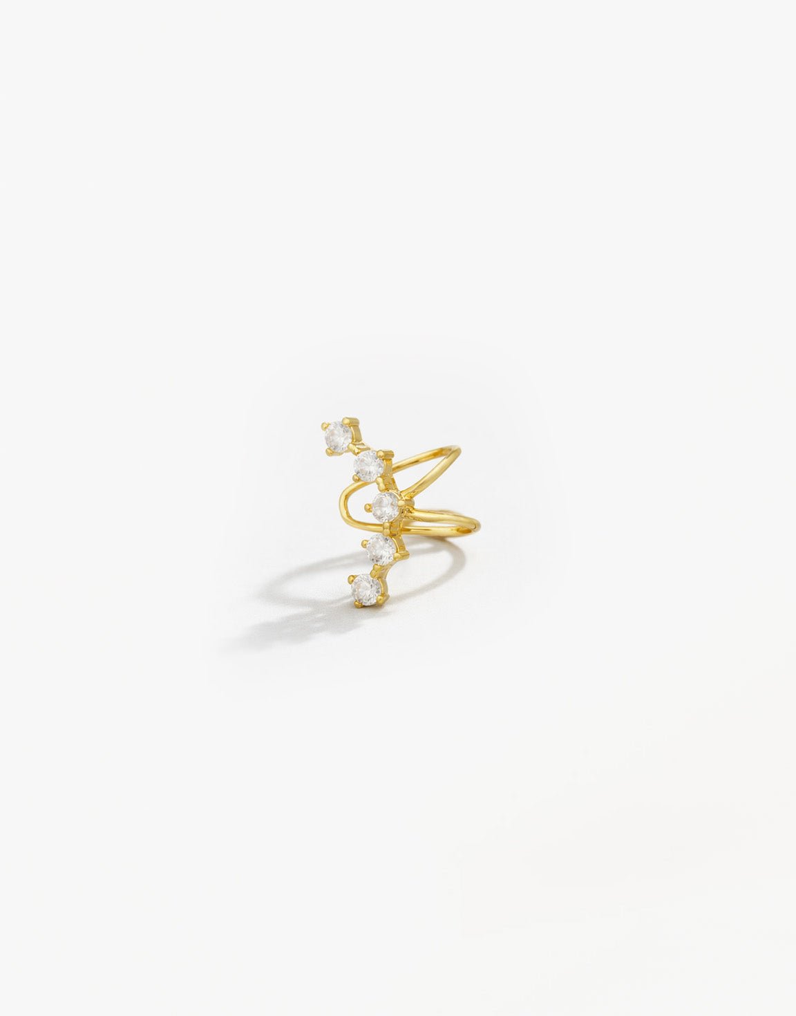 Gouden Langwerpige Zirkonia - Ear Cuff - Olivia & Kate