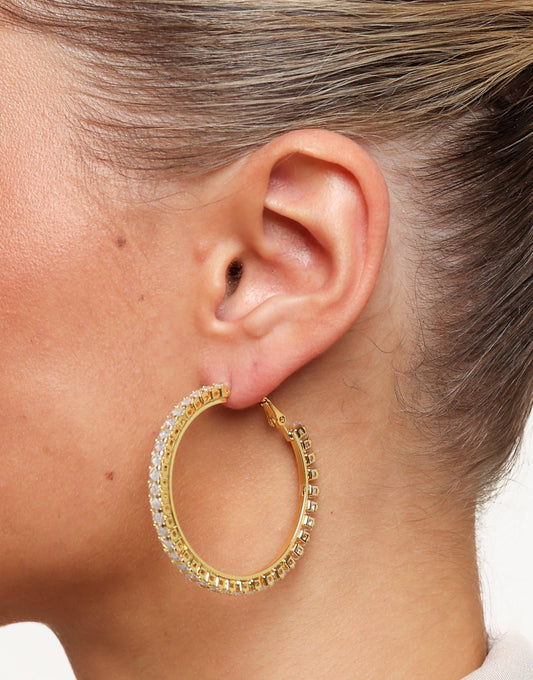 Gouden Middel Zirkonia Stenen Ring - Oorbellen - Olivia & Kate