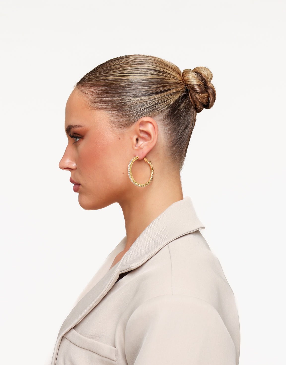 Gouden Middel Zirkonia Stenen Ring - Oorbellen - Olivia & Kate