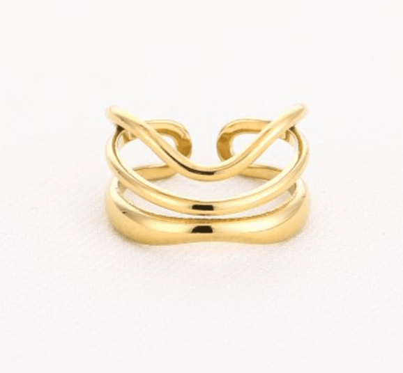 Gouden Open Drie Delige - Ring - Olivia & Kate