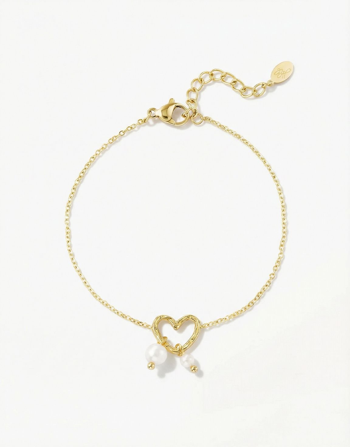 Gouden Open Hart Parel - Armband - Olivia & Kate