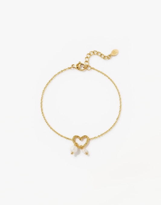 Gouden Open Hart Parel - Armband - Olivia & Kate