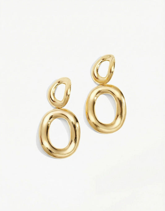 Gold Open Round - Earrings - Olivia & Kate