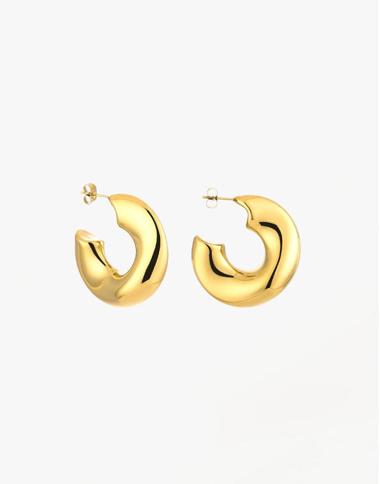 Gouden Organische Open - Oorbellen - Olivia & Kate