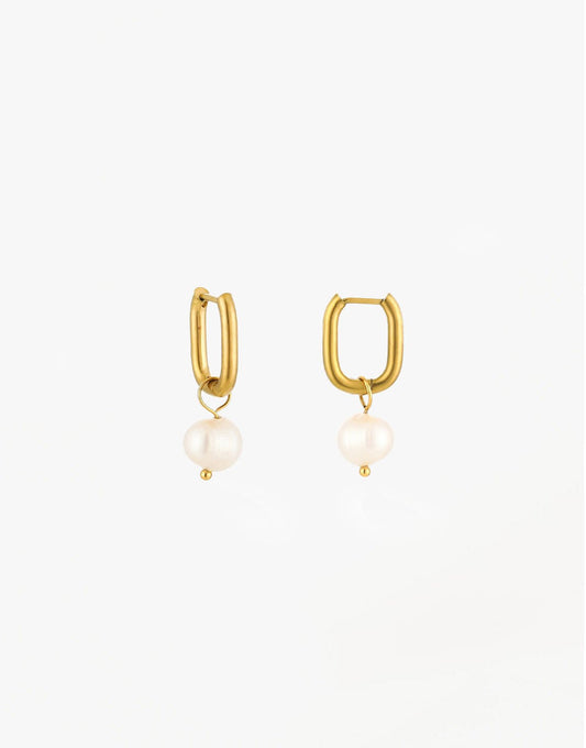 Gouden Parel Bedel - Oorbellen - Olivia & Kate