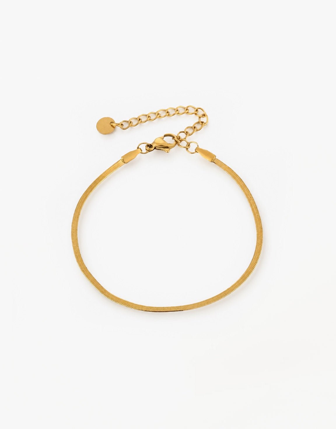 Gouden Platte Schakel - Armband - Olivia & Kate