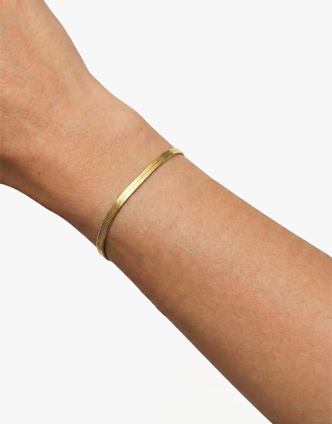 Gouden Platte Schakel - Armband - Olivia & Kate