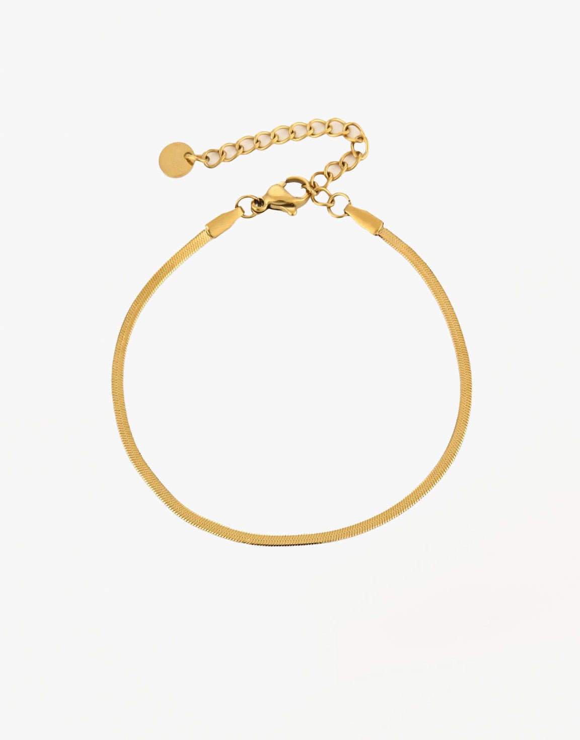 Gouden Platte Schakel - Armband - Olivia & Kate