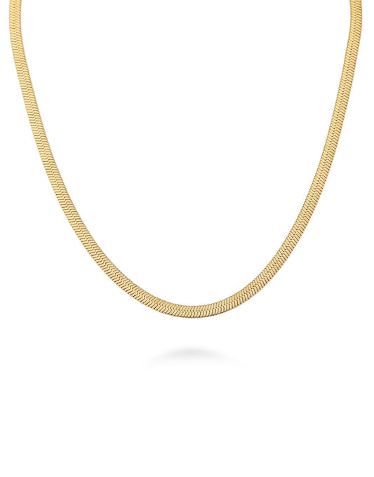 Gouden Platte Schakel - Ketting - Olivia & Kate