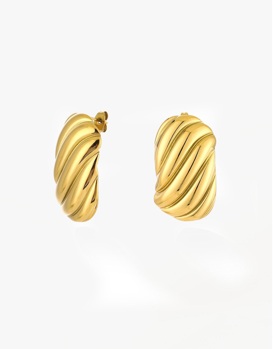 Gouden Rechthoekige Swirl - Oorbellen - Olivia & Kate