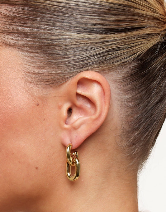 Gouden Schakel - Oorbellen - Olivia & Kate