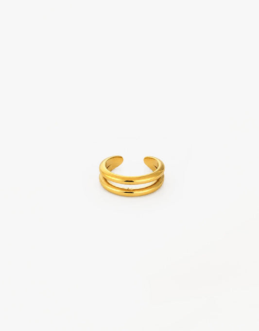 Gouden Smalle Dubbele - Ear Cuff - Olivia & Kate